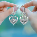 Korean Trendy Heart Pendant Drop Earrings For Women, Elegant Live Stream Fashion Ear Jewelry view 3