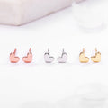 Korean Minimalist Mini Smooth Heart Stud Earrings Sweet Girls Student Ear Jewelry view 3