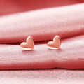 Korean Minimalist Mini Smooth Heart Stud Earrings Sweet Girls Student Ear Jewelry view 7