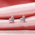 Korean Minimalist Mini Smooth Heart Stud Earrings Sweet Girls Student Ear Jewelry view 6