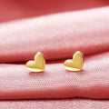 Korean Minimalist Mini Smooth Heart Stud Earrings Sweet Girls Student Ear Jewelry view 1