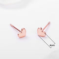 Korean Minimalist Mini Smooth Heart Stud Earrings Sweet Girls Student Ear Jewelry view 5