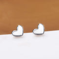 Korean Minimalist Mini Smooth Heart Stud Earrings Sweet Girls Student Ear Jewelry view 2