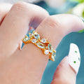 Simple Geometric Leaf Ring For Women Fresh Student Style Versatile Open Tail Finger Jewelry view 2
