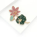 Alloy Rhinestone Lotus Brooch Pin For Women Coats And Suits view 3