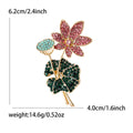 Alloy Rhinestone Lotus Brooch Pin For Women Coats And Suits view 4