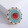 Alloy Ruby Baroque Brooch Pin For Vintage Palace Style Outfits view 3