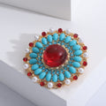 Alloy Ruby Baroque Brooch Pin For Vintage Palace Style Outfits view 2