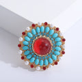 Alloy Ruby Baroque Brooch Pin For Vintage Palace Style Outfits view 1
