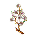 Vintage Alloy Micro Pave Flower Leaf Brooch For Women's Coats view 1