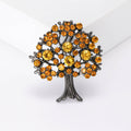 Alloy Rhinestone Tree Of Life Brooch For Apparel Decoration view 3