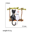 Alloy Enamel Couple Cats On Swing Brooch For Suit Decoration view 5