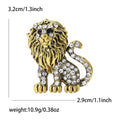 Alloy Rhinestone Lion Brooch Pin For Blazer And Coat Decoration view 5