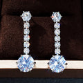 Vintage Bridal Drop Earrings With Cubic Zirconia Claw Chain Tassels Elegant Wedding Ear Jewelry view 2