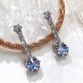 Vintage Bridal Drop Earrings With Cubic Zirconia Claw Chain Tassels Elegant Wedding Ear Jewelry view 4