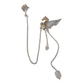 Rhinestone Pegasus Four Point Star Tassel Alloy Brooch Korean Minimalist Metal Clothing Pin view 5