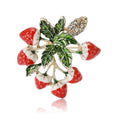 Alloy Enamel Strawberry Brooch Pin For Women's Suit And Shirt view 5