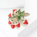 Alloy Enamel Strawberry Brooch Pin For Women's Suit And Shirt view 2
