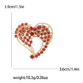 Alloy Rhinestone Hollow Heart Brooch Pin for Blazers Cardigans view 4