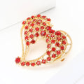 Alloy Rhinestone Hollow Heart Brooch Pin for Blazers Cardigans view 2