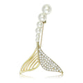 Alloy Pearl Fishtail Brooch Pin For Collars And Cardigans view 1