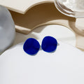 Velvet Flocked Irregular Geometric Square C Shape Hollow Trapezoid Alloy Stud Style Earrings view 4