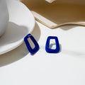 Velvet Flocked Irregular Geometric Square C Shape Hollow Trapezoid Alloy Stud Style Earrings view 2