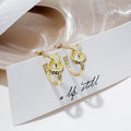 Vintage Gold Alloy Twisted Knot Hoop Studs For Women, Textured Rope Wrap Circle Statement Earrings view 1