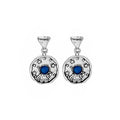 Vintage Alloy Round Star Astronaut Blue Crystal Enamel Niche Ethnic Silver Needle Stud Drop Earrings view 5