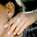 Adjustable Womens Ring With Marquise Zircon Angel Wing Design Statement Jewelry view 1
