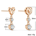 Elegant Heart Knot Drop Earrings, Fresh Heart Shape Piercing Earrings For Women's Fashion Jewelry view 5
