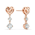 Elegant Heart Knot Drop Earrings, Fresh Heart Shape Piercing Earrings For Women's Fashion Jewelry view 4