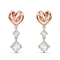 Elegant Heart Knot Drop Earrings, Fresh Heart Shape Piercing Earrings For Women's Fashion Jewelry view 1