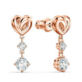 Elegant Heart Knot Drop Earrings, Fresh Heart Shape Piercing Earrings For Women's Fashion Jewelry view 2