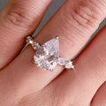 Trendy Pear Shaped Teardrop Zircon Ring For Women Fashion Finger Jewelry view 2