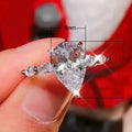 Trendy Pear Shaped Teardrop Zircon Ring For Women Fashion Finger Jewelry view 5