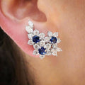 Korean Japanese Style 3D Flower Zircon Stud Earrings Sparkling Autumn Fashion Ear Jewelry view 3