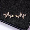Creative Electrocardiogram Heartbeat Zircon Stud Earrings Simple Lightning Earrings For Women view 6