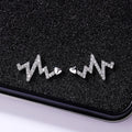 Creative Electrocardiogram Heartbeat Zircon Stud Earrings Simple Lightning Earrings For Women view 4