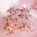 Creative Electrocardiogram Heartbeat Zircon Stud Earrings Simple Lightning Earrings For Women view 1