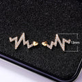 Creative Electrocardiogram Heartbeat Zircon Stud Earrings Simple Lightning Earrings For Women view 5