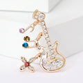Alloy Rhinestone Hollow Guitar Brooch For Suits And Lapels view 1