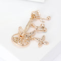 Alloy Rhinestone Hollow Guitar Brooch For Suits And Lapels view 3