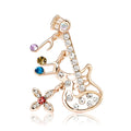 Alloy Rhinestone Hollow Guitar Brooch For Suits And Lapels view 5