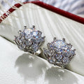 Sweet Cool Flower Stud Earrings For Women Full Zircon Floral Earrings European American Jewelry view 4