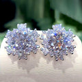 Sweet Cool Flower Stud Earrings For Women Full Zircon Floral Earrings European American Jewelry view 1