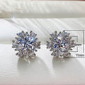 Sweet Cool Flower Stud Earrings For Women Full Zircon Floral Earrings European American Jewelry view 5