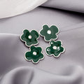 Elegant Enamel Flower Stud With S925 Silver Pin And Rhinestone Center Women's Fashion Earrings view 3