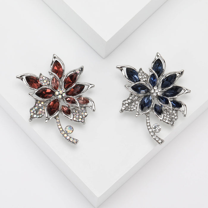 Crystal Alloy Flower Brooch Pin For Sweaters Coats And Gifts