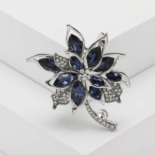 Crystal Alloy Flower Brooch Pin For Sweaters Coats And Gifts